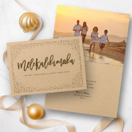 Mele Kalikimaka Confetti Chic Weihnachts-Foto Folienkarte