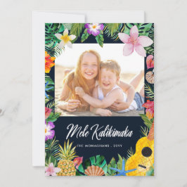 Mele Kalikimaka Elegantes Tropisches Weihnachtsfes Feiertagskarte