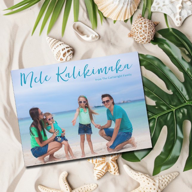 Mele Kalikimaka Family Foto Tropical Magnet Card (Von Creator hochgeladen)