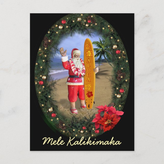 Mele Kalikimaka Feiertagspostkarte (Vorderseite)