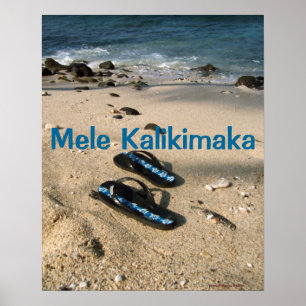 Mele Kalikimaka Flip Flops Poster