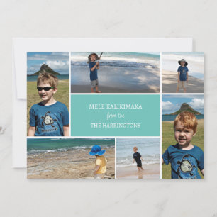Mele Kalikimaka Foto Collage Card für Weihnachten