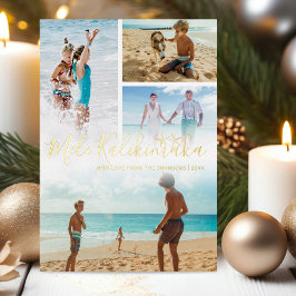 Mele Kalikimaka Foto Collage Folien Feiertagskarte