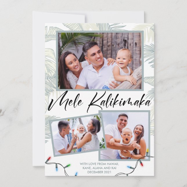 Mele Kalikimaka Foto Collage Holiday Card (Vorderseite)