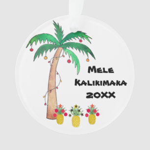 Mele Kalikimaka Foto Palm Tree Island Weihnachten Ornament