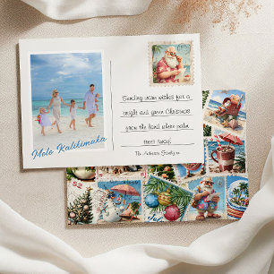Mele Kalikimaka Foto Tropische Briefmarke Feiertagskarte