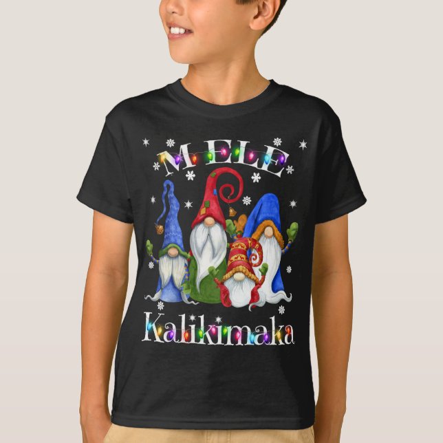 Mele Kalikimaka Frory Christmas Hawaiian Nordic Gn T-Shirt (Vorderseite)