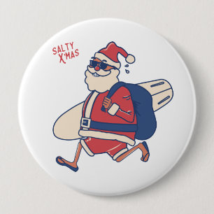 Mele Kalikimaka - Funny Santa Hawaiian Christmas B Button