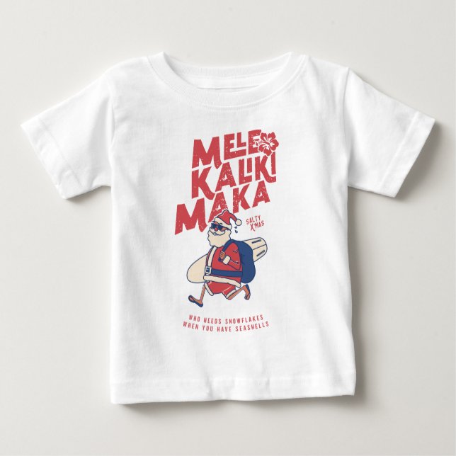 Mele Kalikimaka - Funny Santa Hawaiian Christmas Baby T-shirt (Vorderseite)