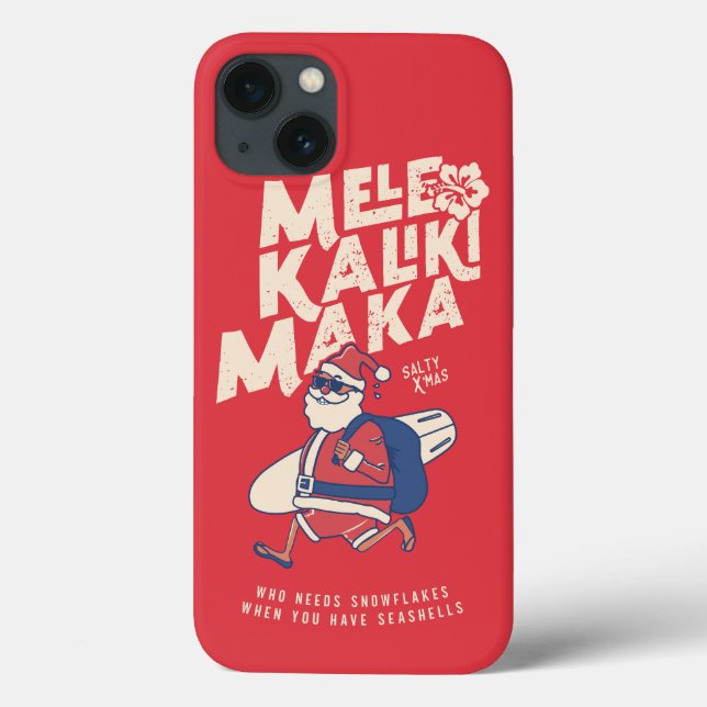 Mele Kalikimaka - Funny Santa Hawaiian Christmas Case-Mate iPhone Hülle (Rückseite)