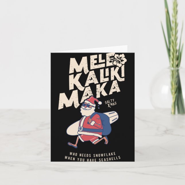 Mele Kalikimaka Funny Santa Hawaiian Christmas T S Karte (Vorderseite)
