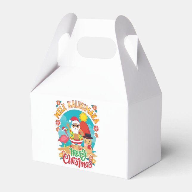 Mele Kalikimaka für ein helles hawaiianisches Weih Geschenkschachtel (Vorderseite)