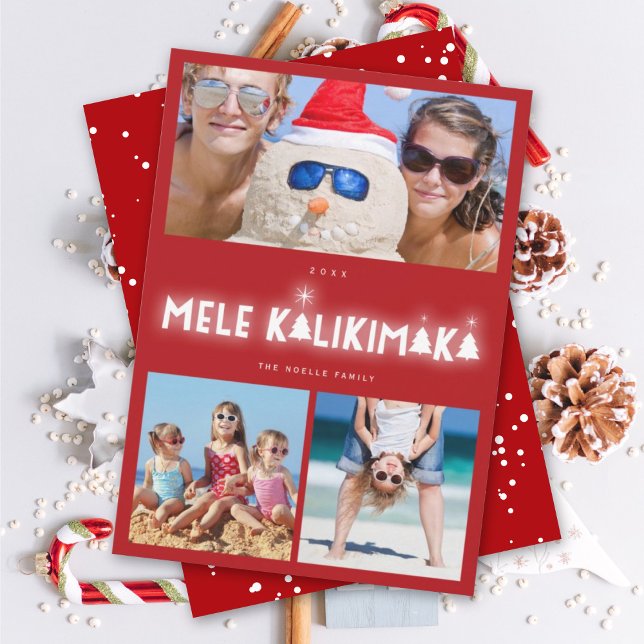 Mele Kalikimaka Glow 3 Foto Collage Weihnachten (Von Creator hochgeladen)