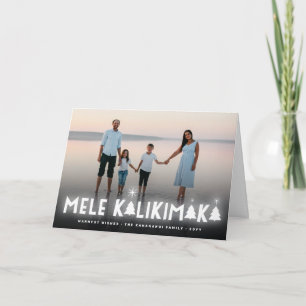 Mele Kalikimaka Glow Stars Modernes Foto Feiertagskarte