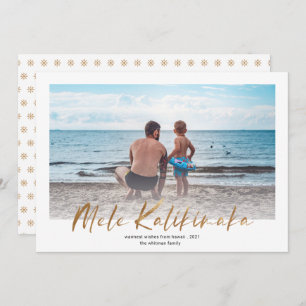 Mele Kalikimaka Gold Minimal Foto Weihnachten