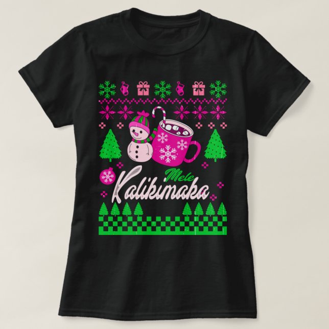 mele kalikimaka Groovy Ugly Christmas T-Shirt (Design vorne)