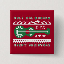 Mele Kalikimaka hässlicher Knopf Strickjacke-(Grün Button