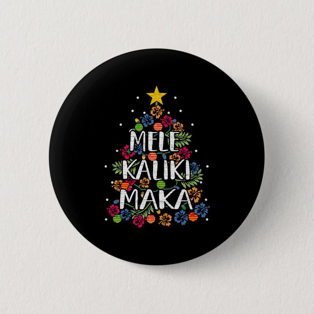 Mele Kalikimaka Hawaii Christmas Button (Vorderseite)