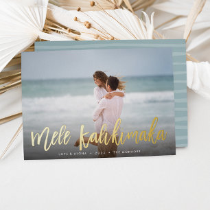 Mele Kalikimaka Hawaii-Foto Folien Feiertagskarte