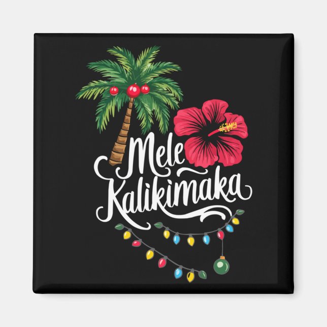 Mele Kalikimaka Hawaii Santa Hawaiian Merry Christ Magnet (Vorne)