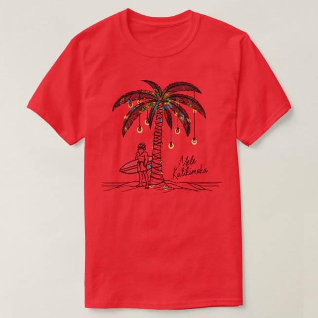 Mele Kalikimaka Hawaii Weihnachten im Juli Hawaii T-Shirt (Design vorne)