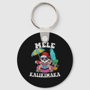 Mele Kalikimaka Hawaii Weihnachtssurfen Santa Bea Schlüsselanhänger