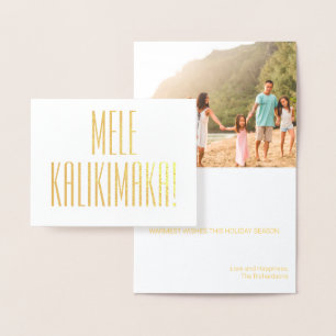 MELE KALIKIMAKA HAWAIIAN CHRISTMAS CARD FOIL FOLIENKARTE