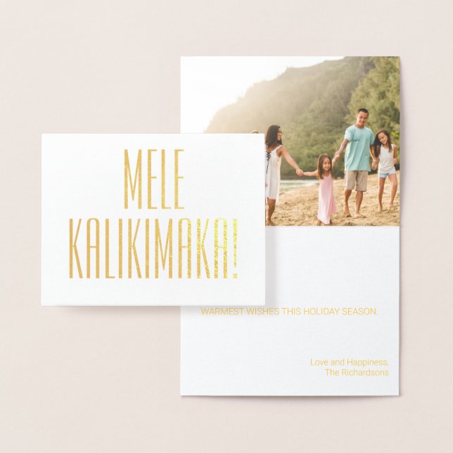 MELE KALIKIMAKA HAWAIIAN CHRISTMAS CARD FOIL FOLIENKARTE (Anzeige)