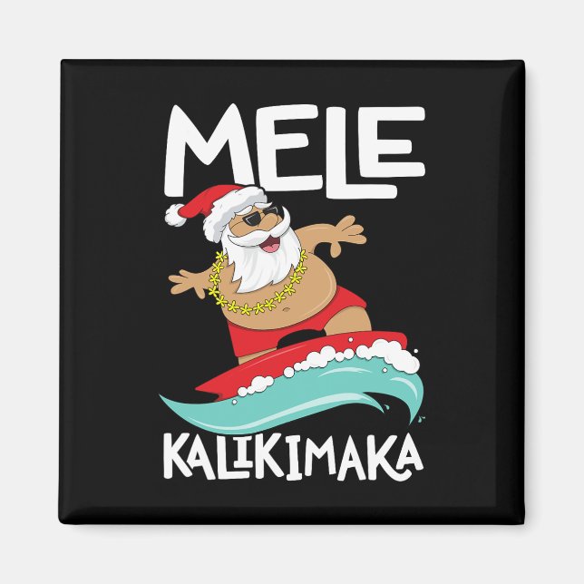Mele Kalikimaka Hawaiian Christmas Hawaii Surfing Magnet (Vorne)