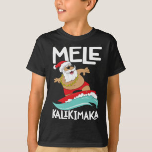 Mele Kalikimaka Hawaiian Christmas Hawaii Surfing T-Shirt