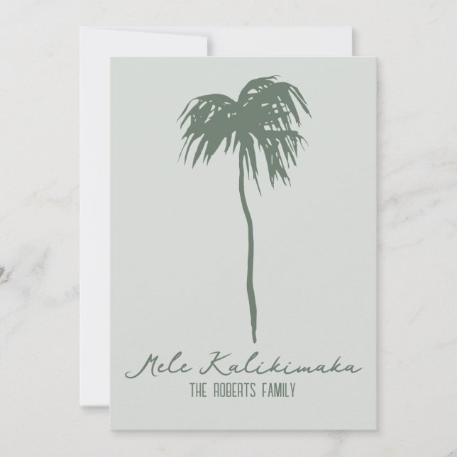 Mele Kalikimaka Hawaiian Christmas Palm Card (Vorderseite)