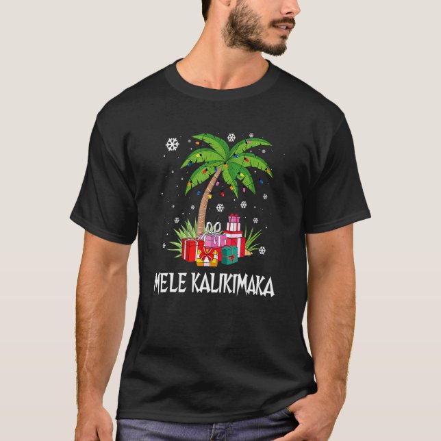 Mele Kalikimaka Hawaiian Christmas Palm Tree Famil T-Shirt (Vorderseite)