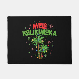 Mele Kalikimaka Hawaiian Christmas Palm Tree Light Fußmatte