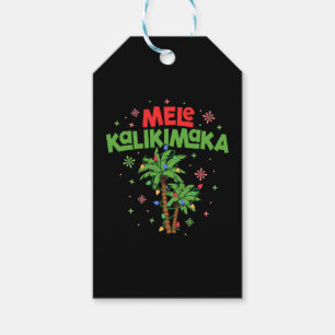 Mele Kalikimaka Hawaiian Christmas Palm Tree Light Geschenkanhänger