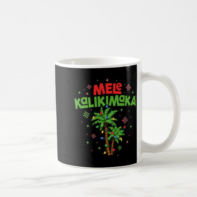Mele Kalikimaka Hawaiian Christmas Palm Tree Light Kaffeetasse (Rechts)