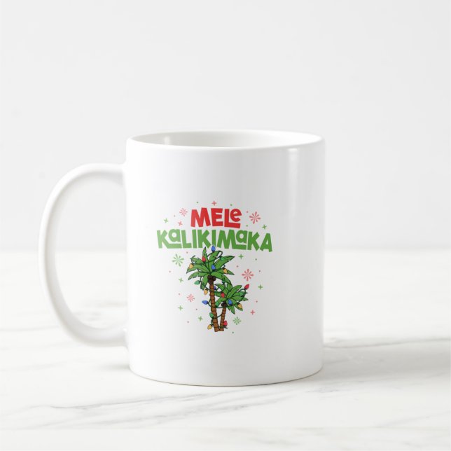 Mele Kalikimaka Hawaiian Christmas Palm Tree Light Kaffeetasse (Links)