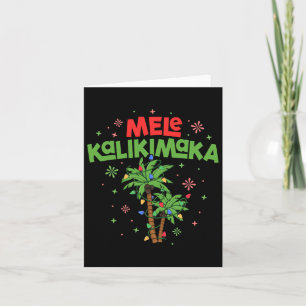 Mele Kalikimaka Hawaiian Christmas Palm Tree Light Karte