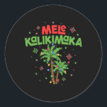 Mele Kalikimaka Hawaiian Christmas Palm Tree Light Runder Aufkleber<br><div class="desc">Mele Kalikimaka Hawaiian Christmas Palm Tree Lights Xmas</div>