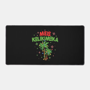 Mele Kalikimaka Hawaiian Christmas Palm Tree Light Schreibtischunterlage
