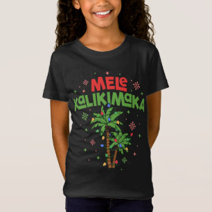 Mele Kalikimaka Hawaiian Christmas Palm Tree Light T-Shirt