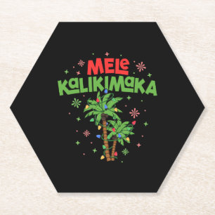 Mele Kalikimaka Hawaiian Christmas Palm Tree Light Untersetzer