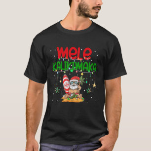 Mele Kalikimaka Hawaiian Christmas Santa Surfing P T-Shirt