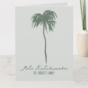 Mele Kalikimaka Hawaiian Eleganter Weihnachtspalm Karte