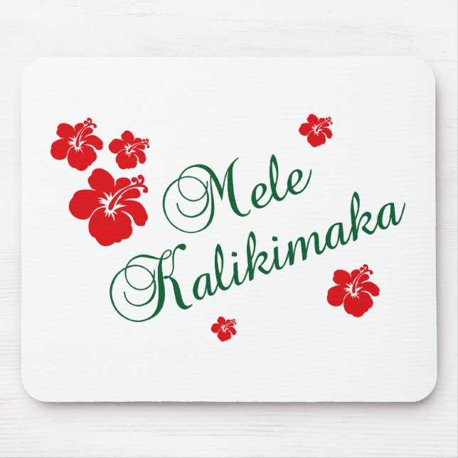 Mele Kalikimaka ~ Hawaiian Frohe Weihnachten Mousepad (Vorne)