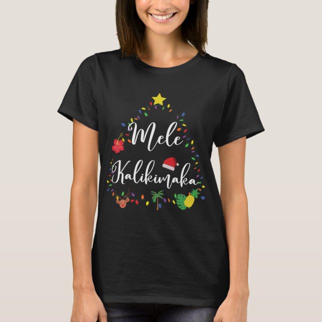 Mele Kalikimaka Hawaiian Hawaii Weihnachten T-Shirt (Vorderseite)