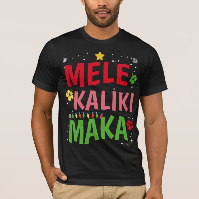 Mele Kalikimaka Hawaiian Hawaii Weihnachtsquote T-Shirt (Vorderseite)