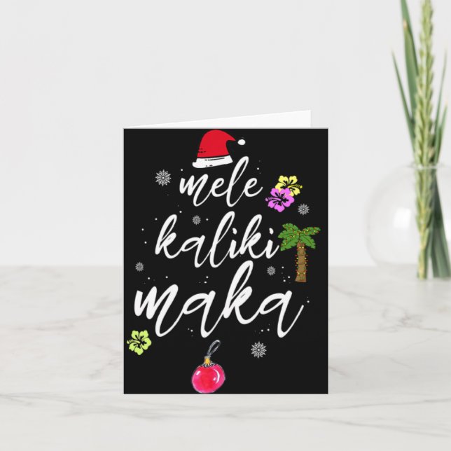 Mele Kalikimaka Hawaiian Hawaii Xmas Pajama Palm T Karte (Vorderseite)