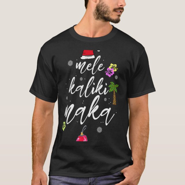 Mele Kalikimaka Hawaiian Hawaii Xmas Pajama Palm T T-Shirt (Vorderseite)