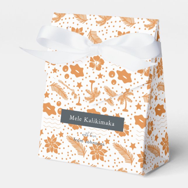 Mele Kalikimaka Hawaiian Holiday Floral Favor Box Geschenkschachtel (Vorderseite)