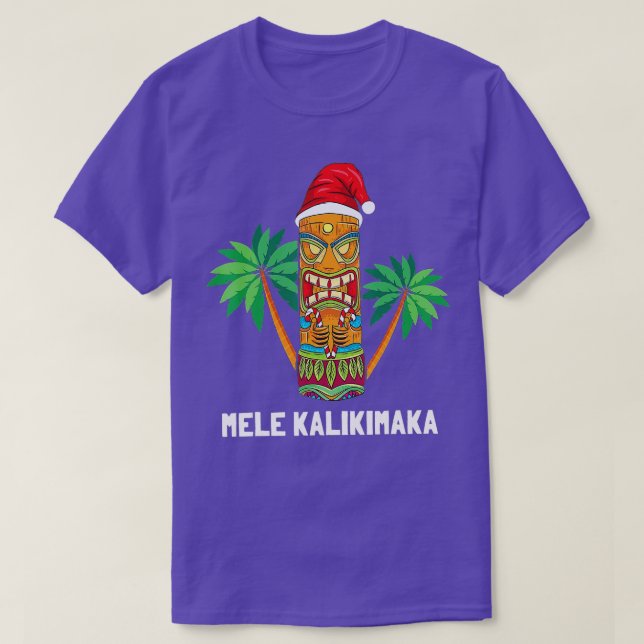 Mele Kalikimaka Hawaiian iki Weihnachtsmannmütze H T-Shirt (Design vorne)